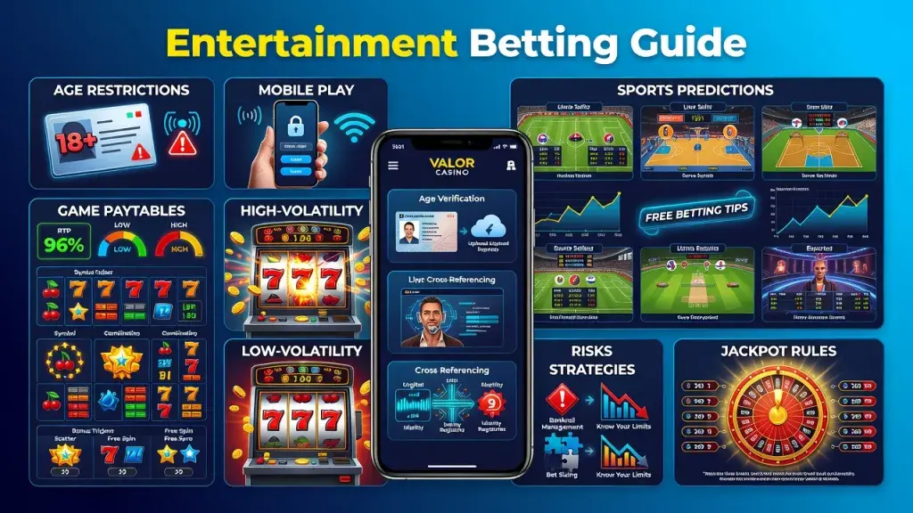 Entertainment Betting Guide: Age Restrictions, Mobile Play, Game Paytables, Sports Predictions, Strategies, Risks and Jackpot Rules
